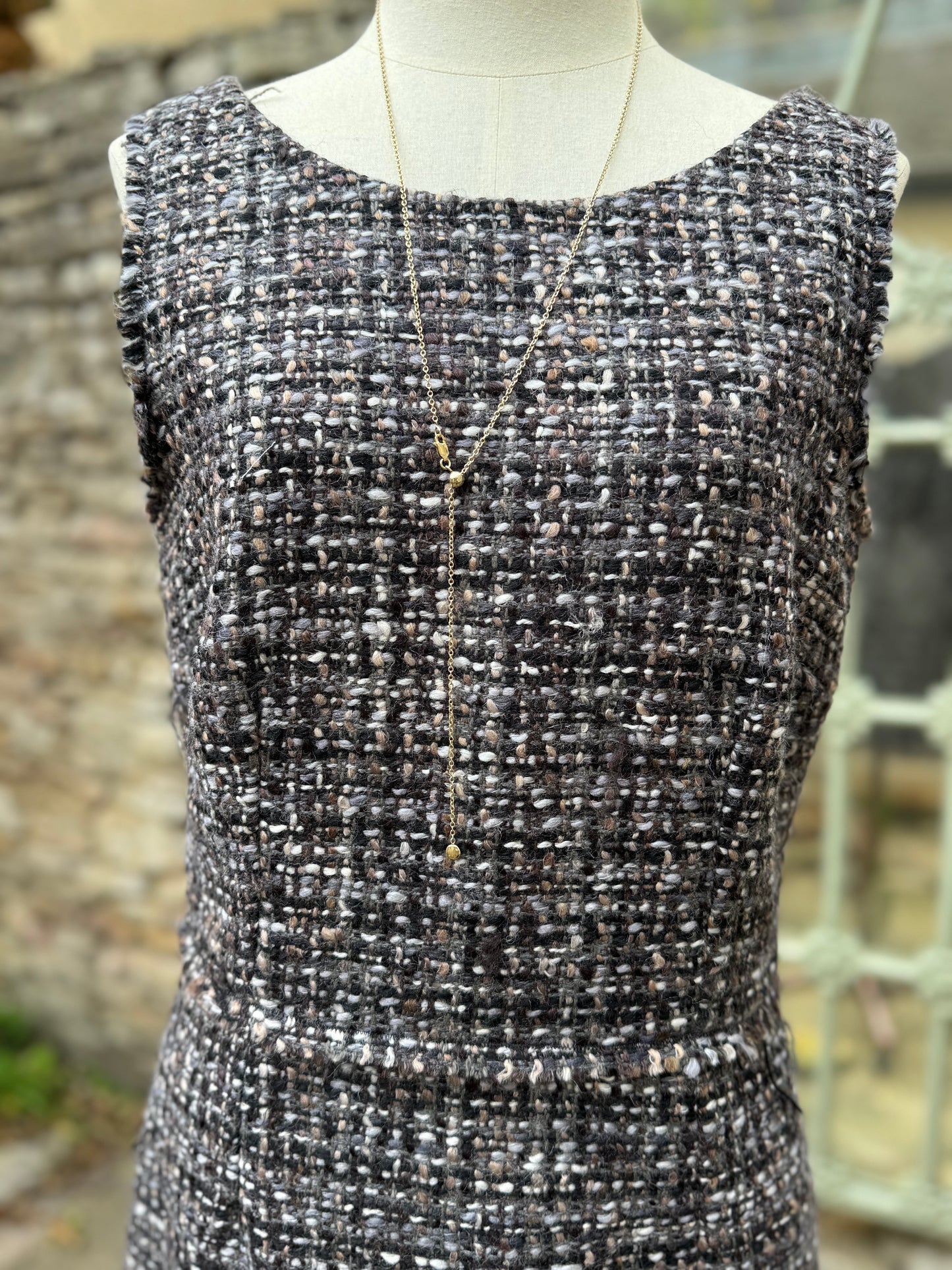 Dolce Gabbana Tweed Sleeveless Mini Dress