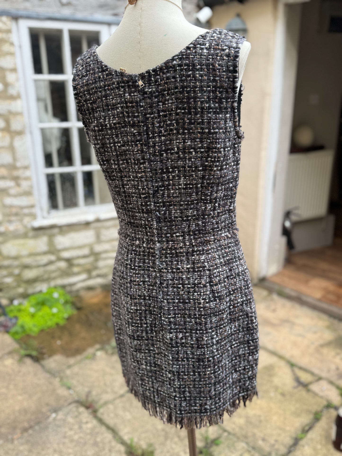 Dolce Gabbana Tweed Sleeveless Mini Dress