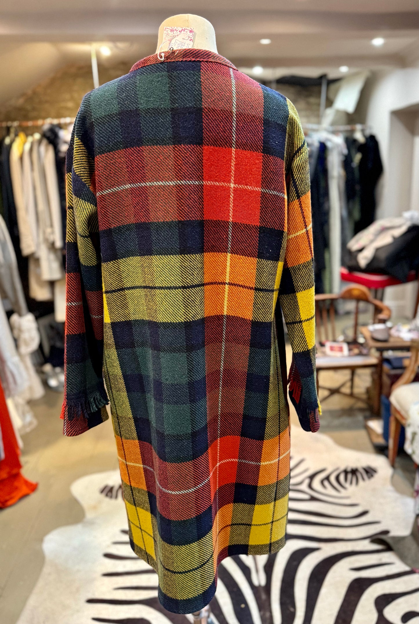 NEW IN - Our Cotswold Coat - Tartan Long Teal Red Yellow
