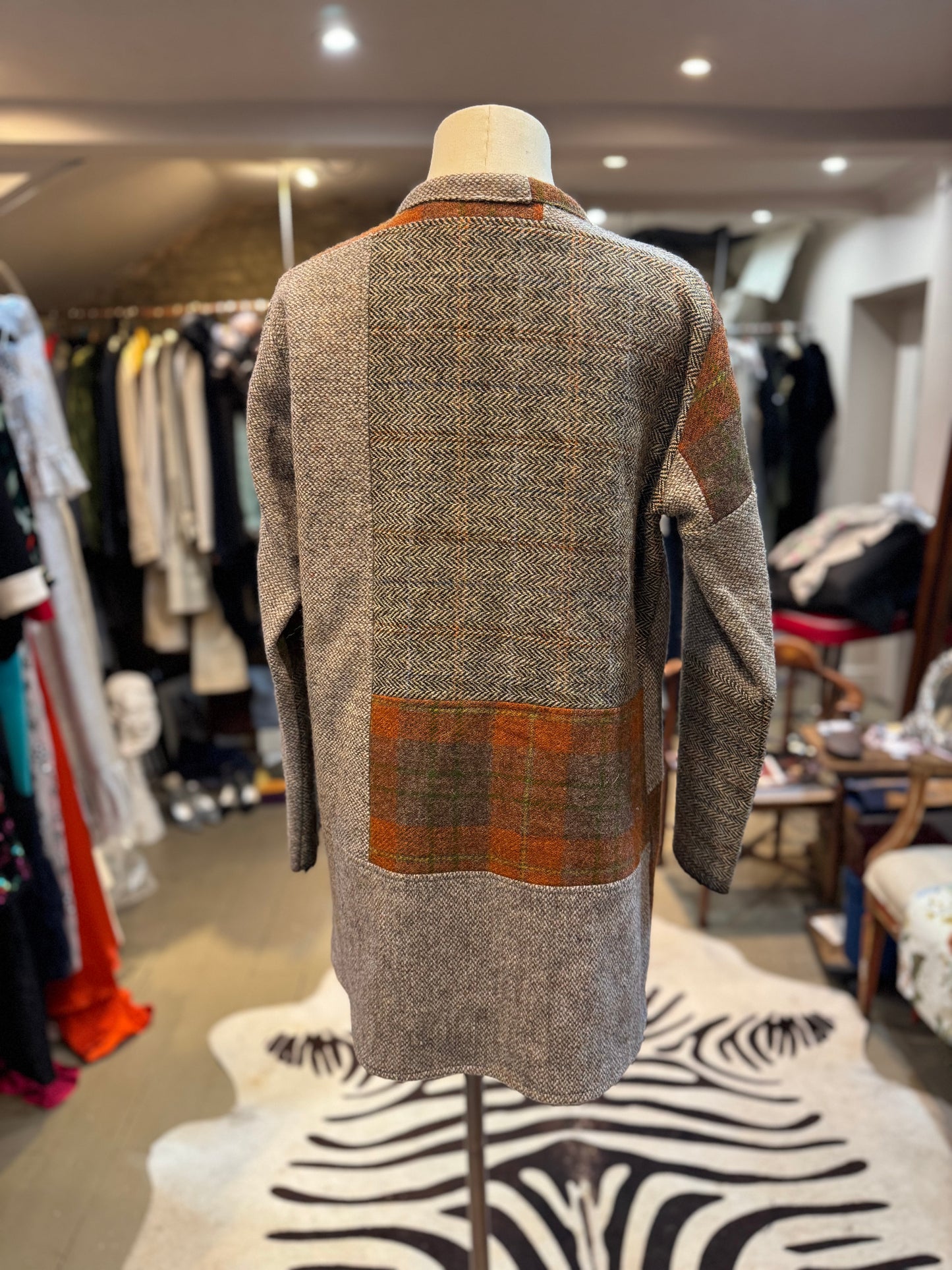 NEW IN - Our Cotswold Coat - Grey Harris Tweed Midi Jacket