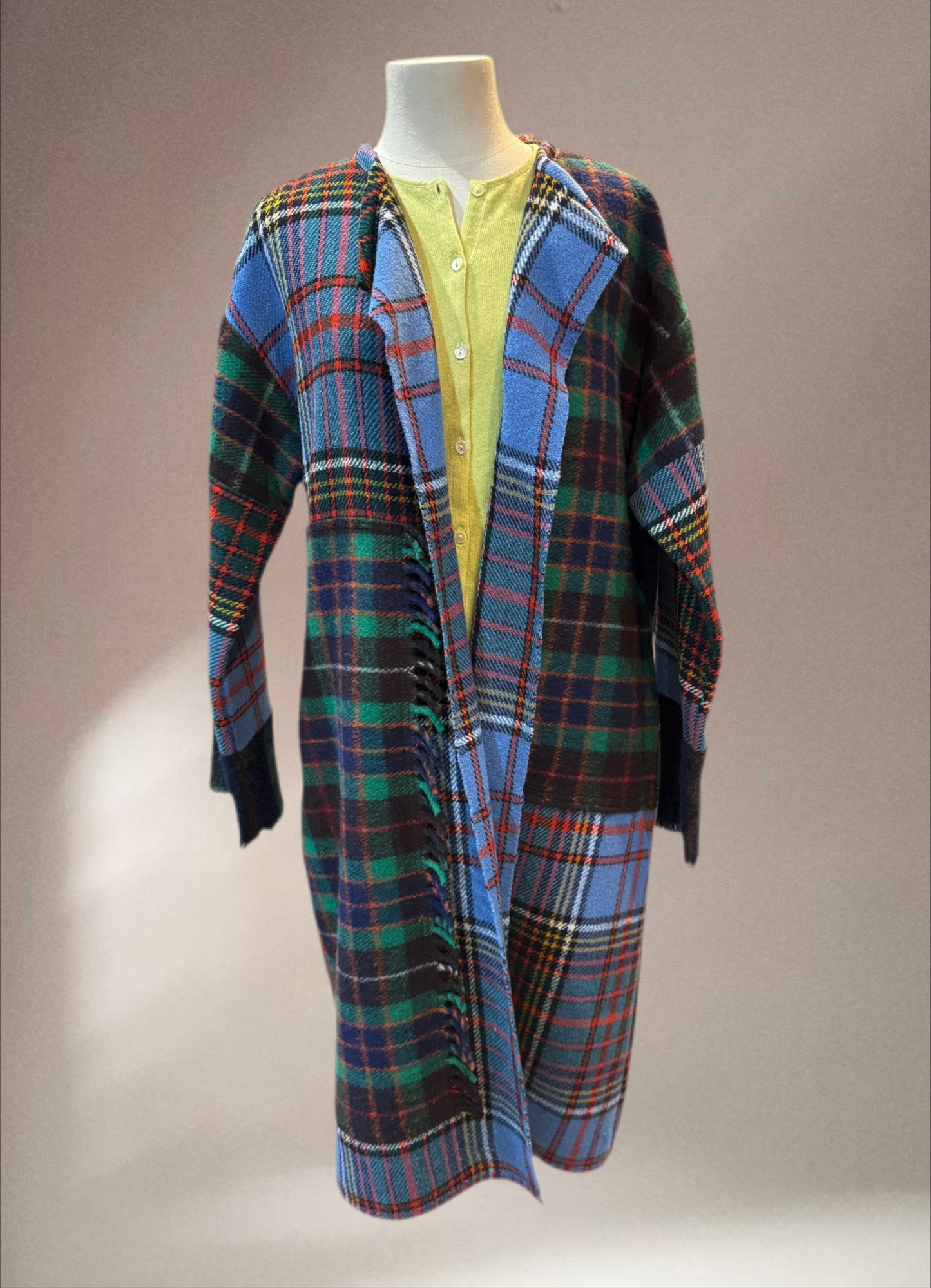 NEW IN - Our Cotswold Coat - Tartan Long Blue Green Red