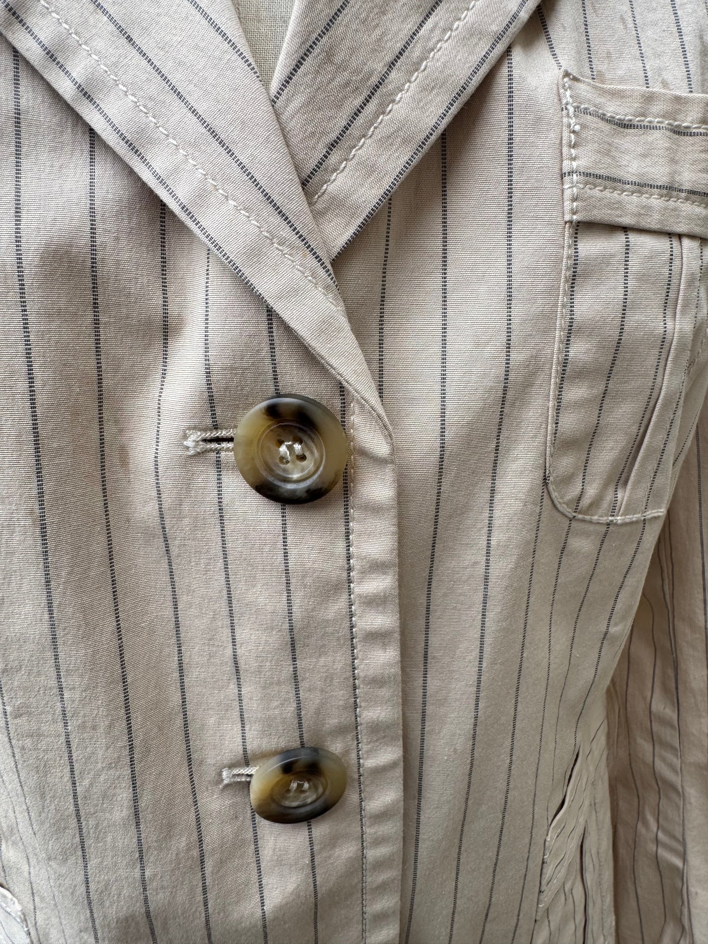Vintage MaxMara Spring Blazer Cream Pinstripe