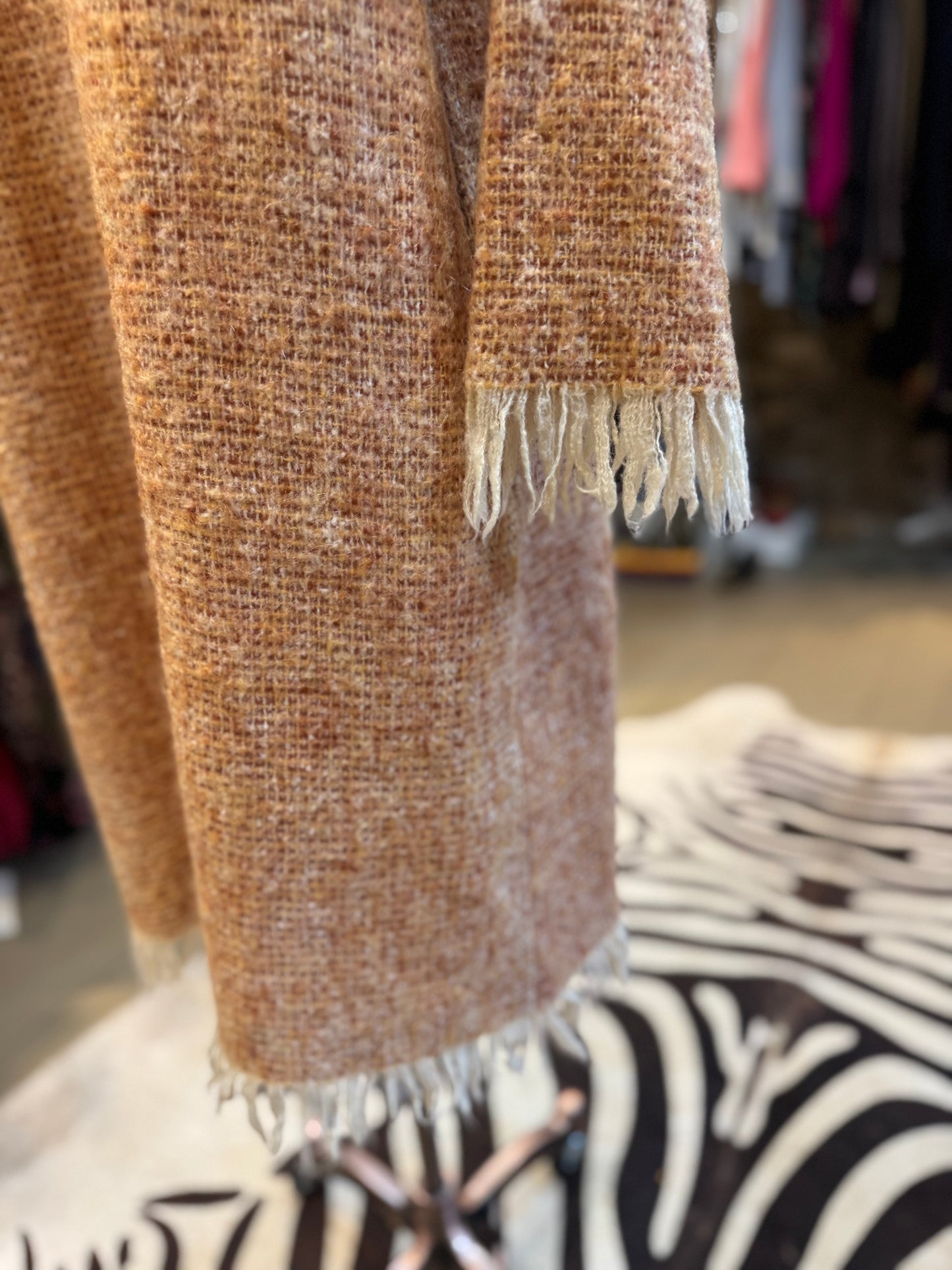 NEW IN - Our Cotswold Coat - Golden Brown Long Mohair