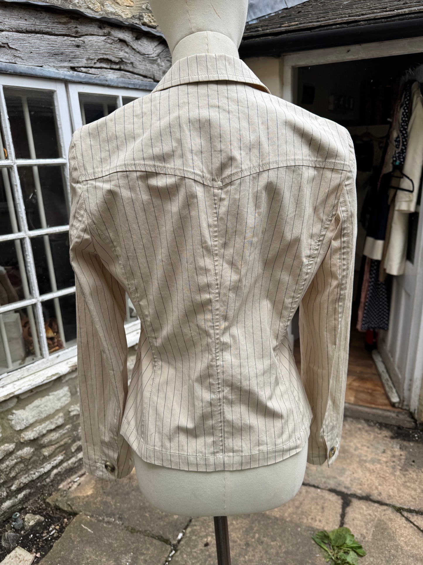 Vintage MaxMara Spring Blazer Cream Pinstripe