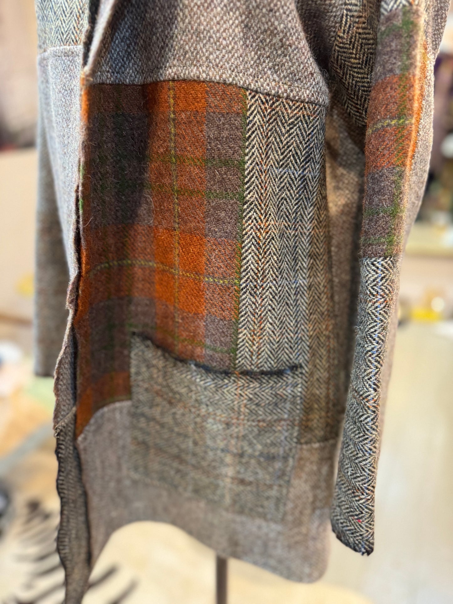 NEW IN - Our Cotswold Coat - Grey Harris Tweed Midi Jacket