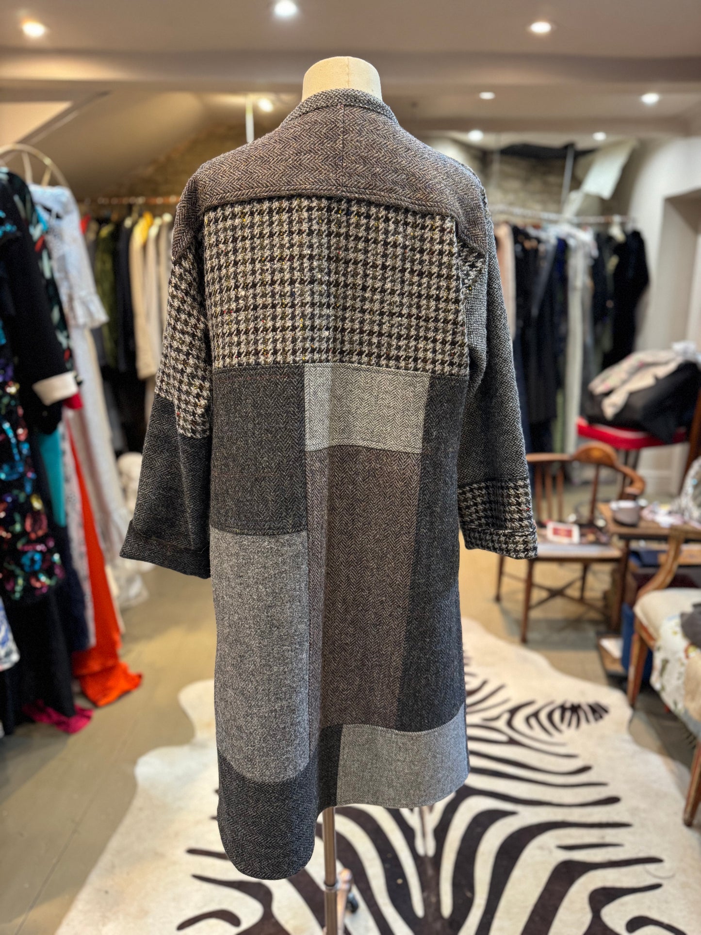 NEW IN - Our Cotswold Coat - Grey Harris Tweed