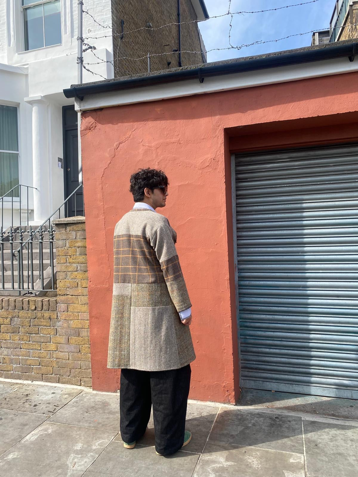 NEW IN - Our Cotswold Coat - Green Black Red Mohair & Tartan