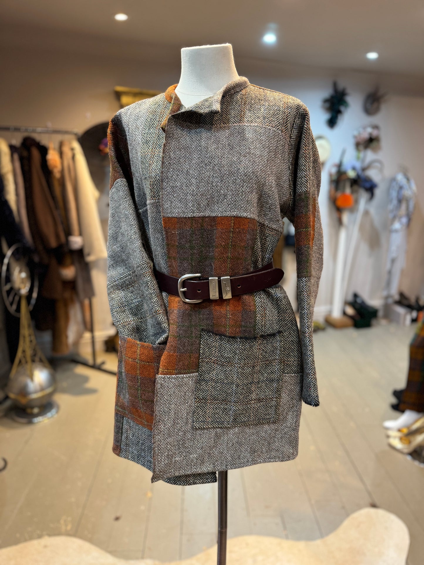 NEW IN - Our Cotswold Coat - Grey Harris Tweed Midi Jacket
