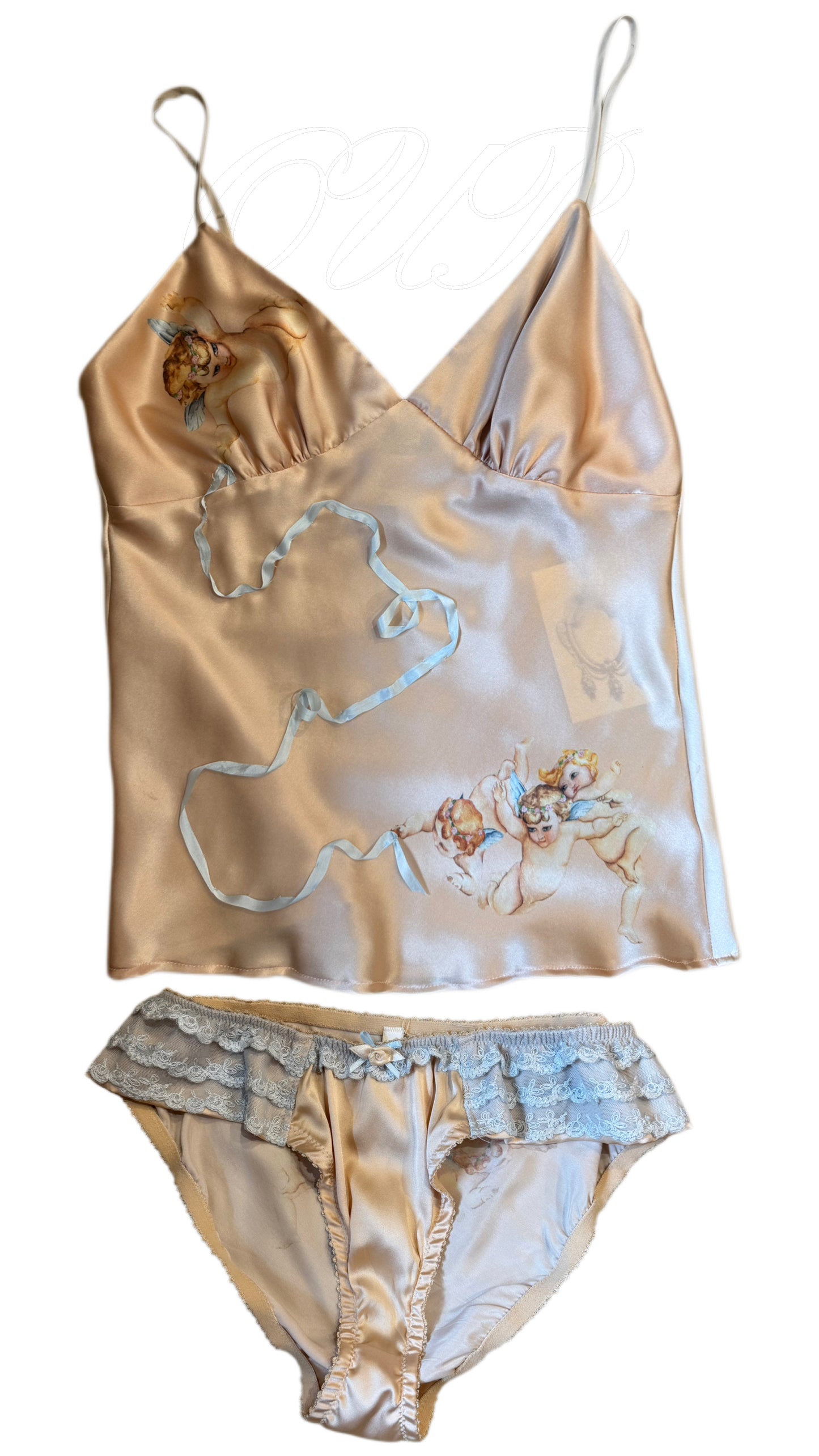 “Gabriel” Hand Painted Pure French Silk Set