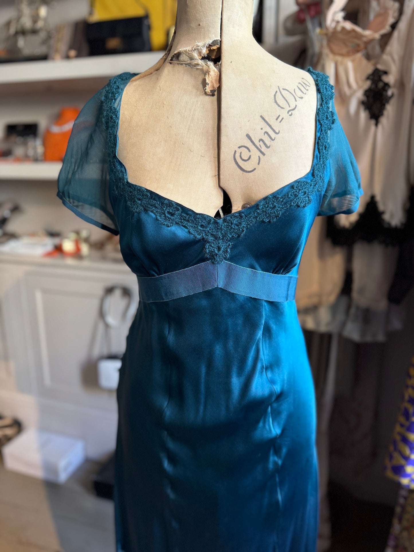 Teal Green Silk Dress Philosophy di Alberta Ferreti