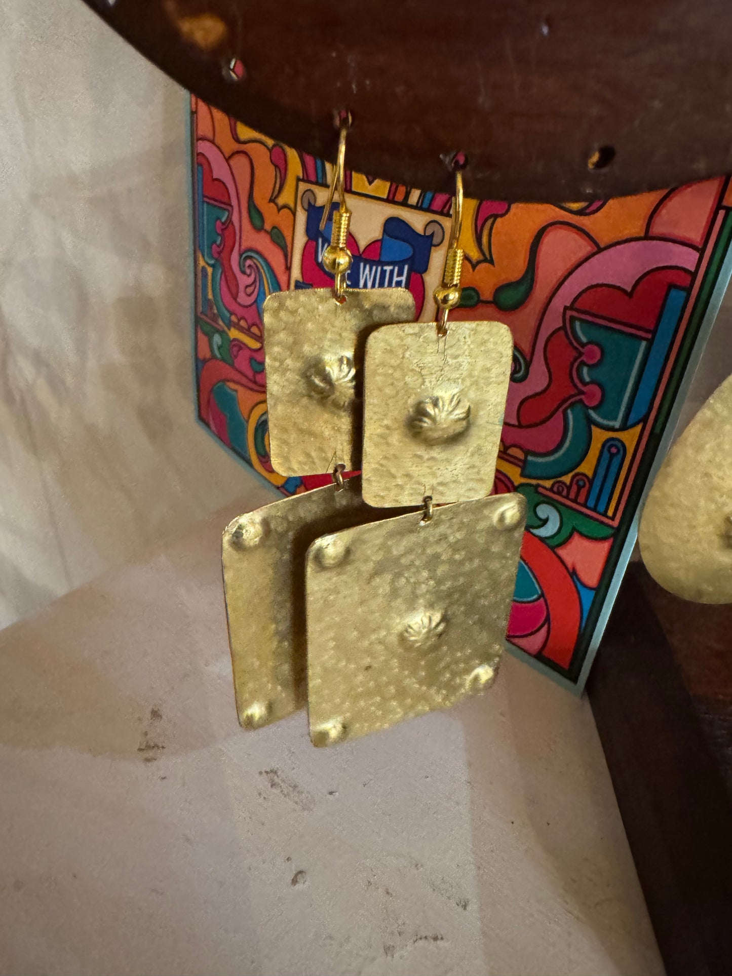 Hand Made Gilded Brass earrings