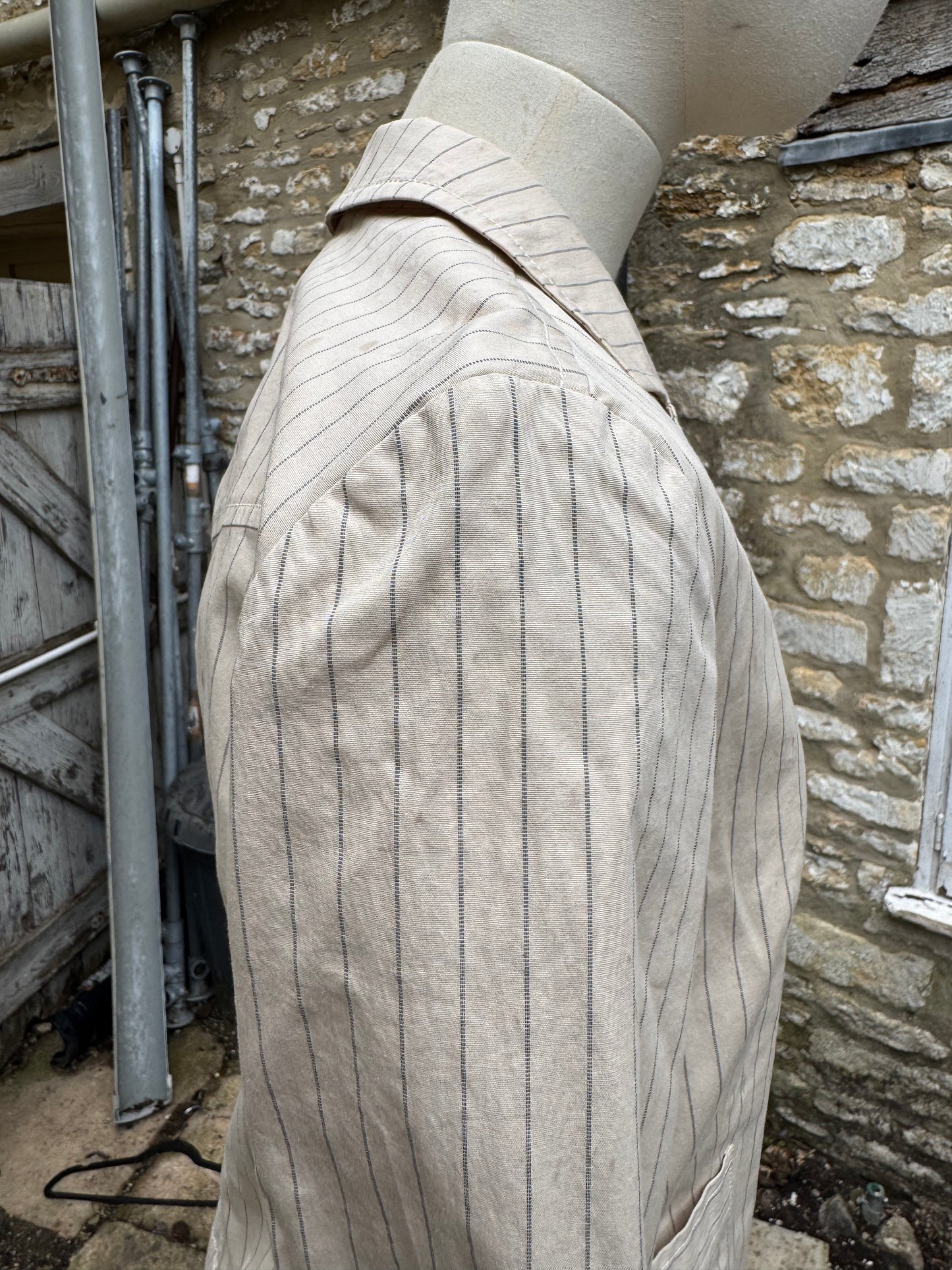 Vintage MaxMara Spring Blazer Cream Pinstripe