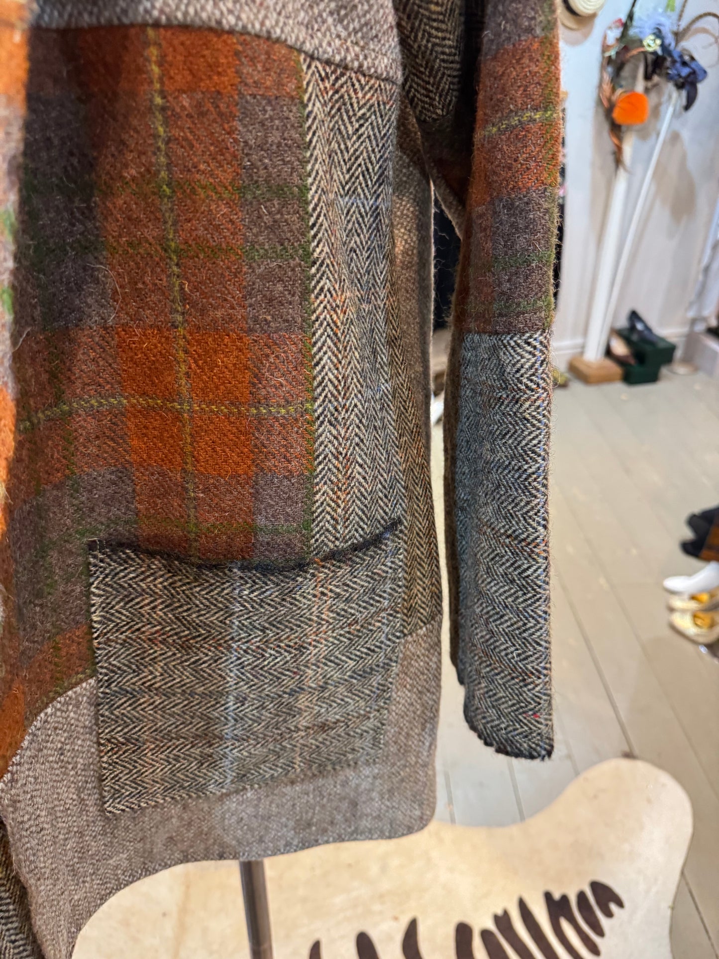 NEW IN - Our Cotswold Coat - Grey Harris Tweed Midi Jacket