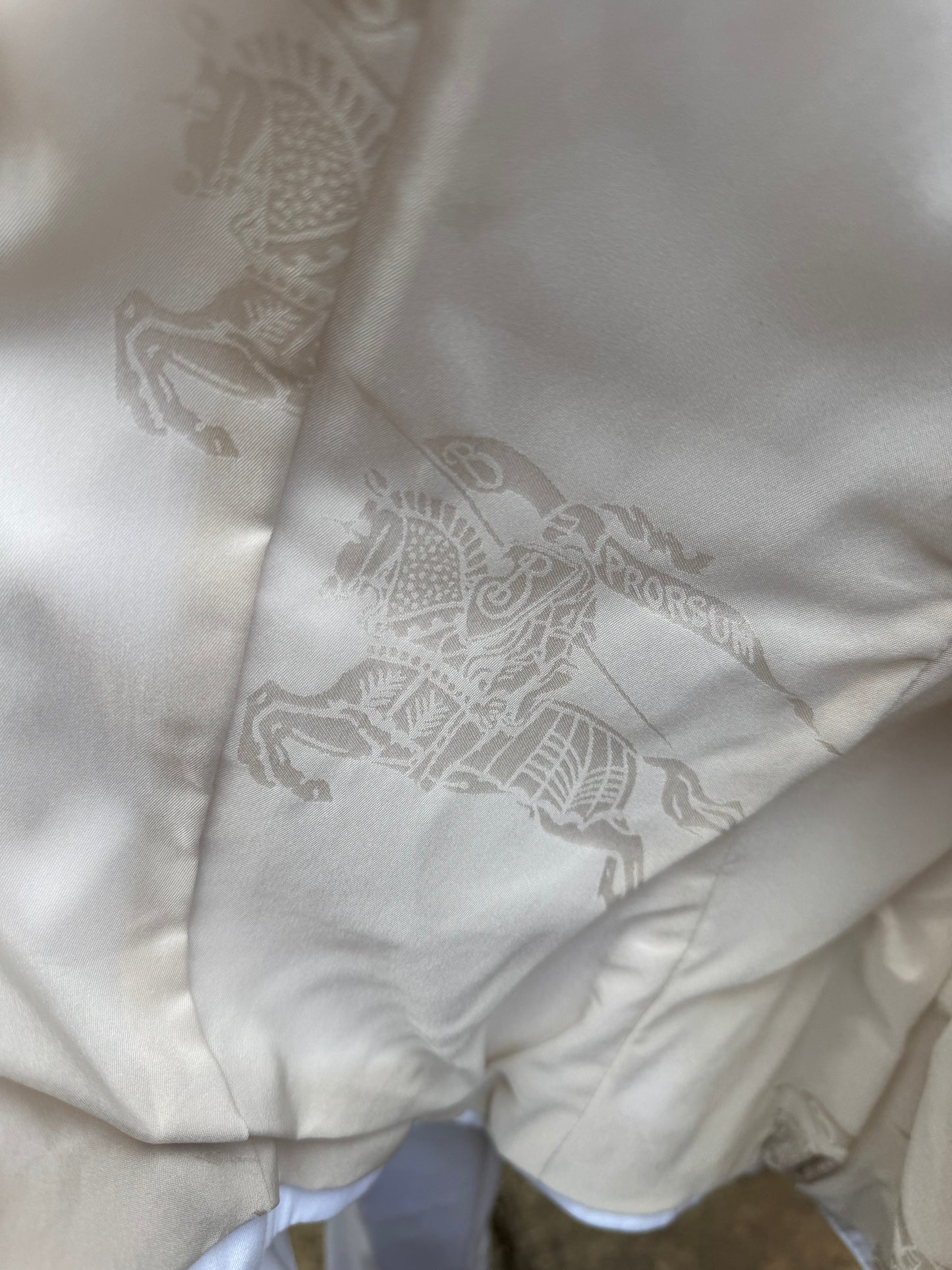 Vintage Burberry Prototype White Cotton Mess Jacket