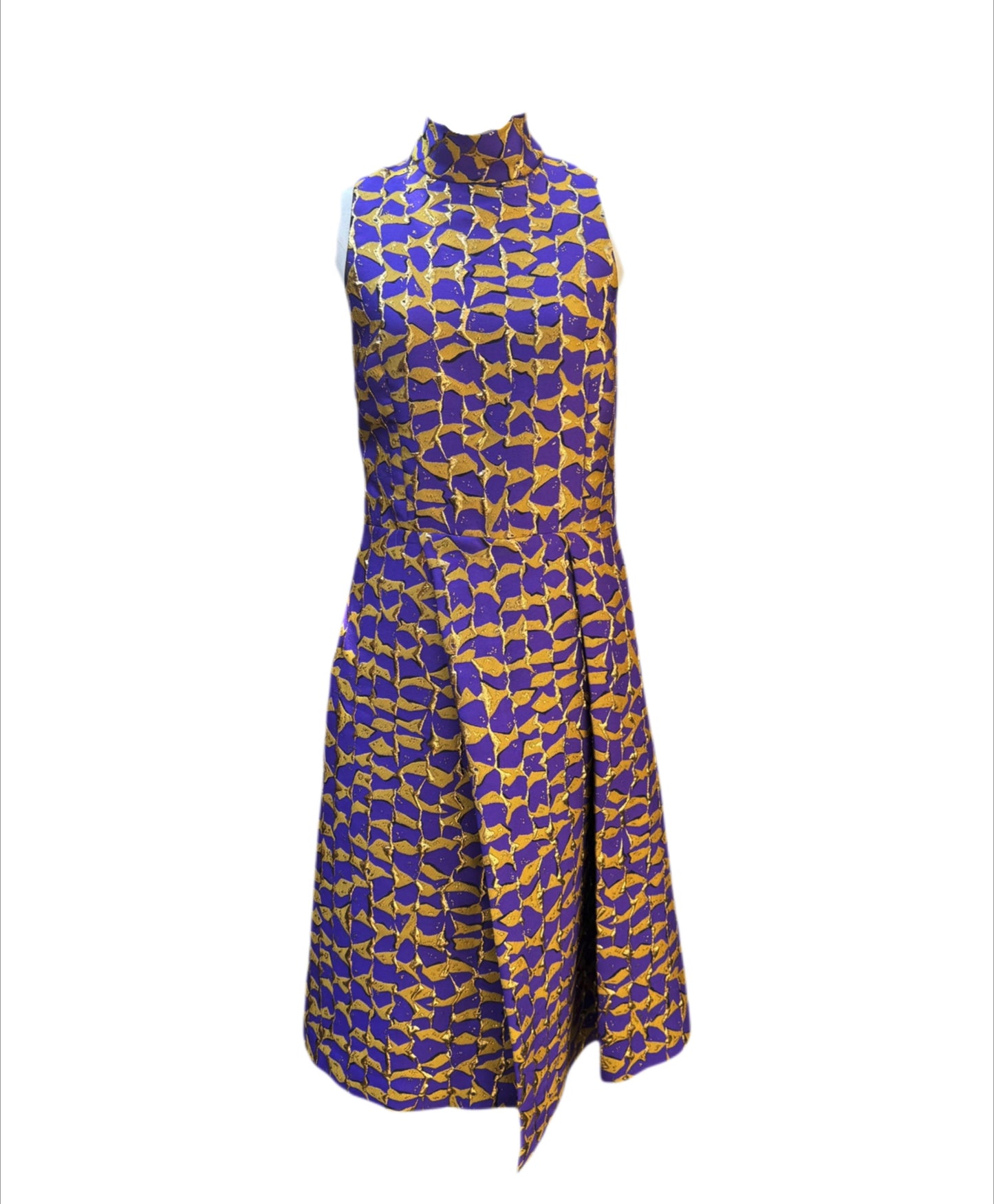 Purple and Yellow Backless Dress