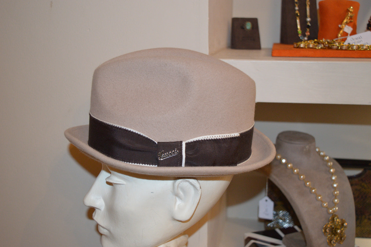 Vintage Gucci Fedora Style Rabbit Fur Hat