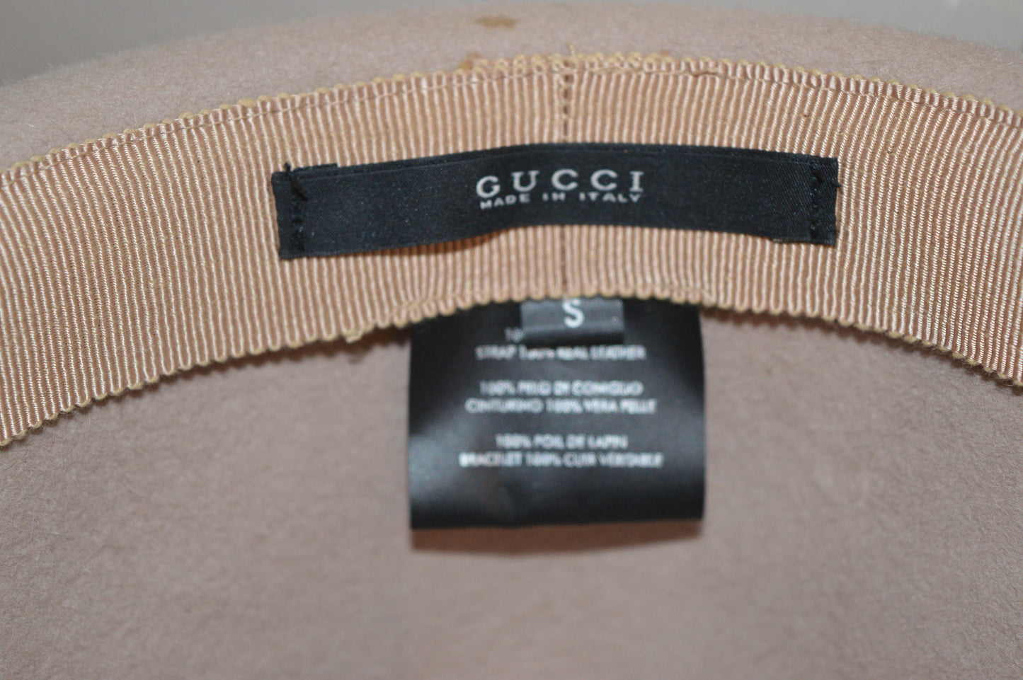 Vintage Gucci Fedora Style Rabbit Fur Hat
