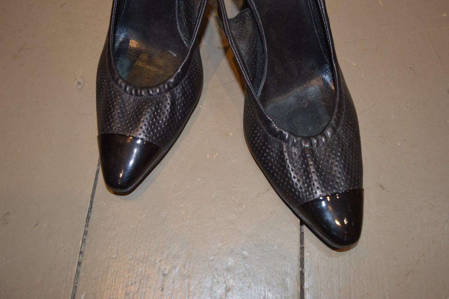 Prada Leather Mesh Point-Toe Heels