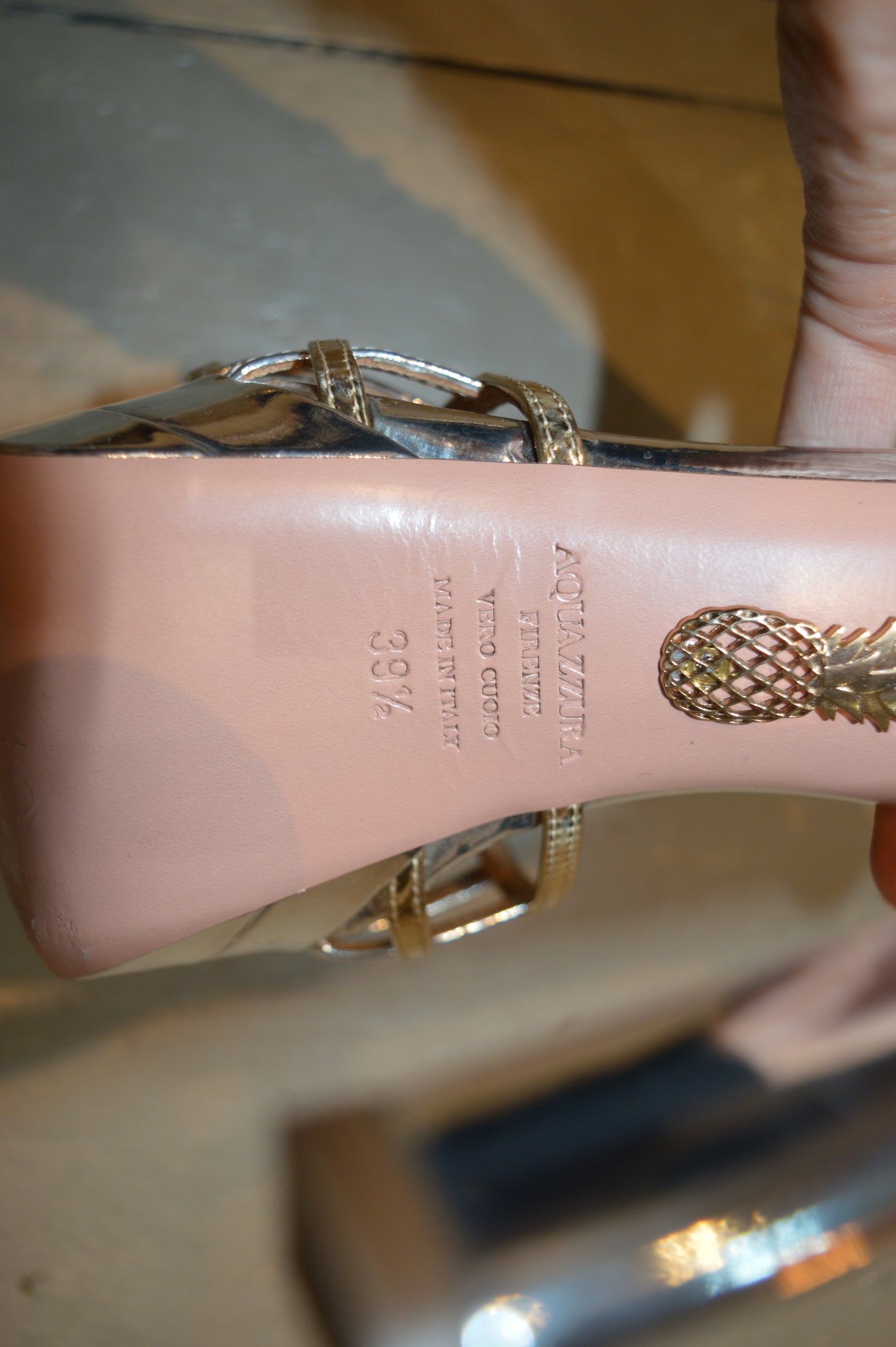 Aquazzura Gold Silver Kira Plateau Platform Heels