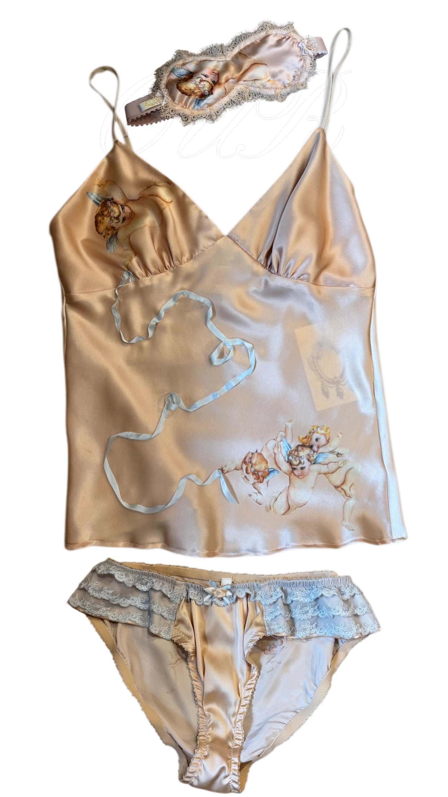 “Gabriel” Hand Painted Pure French Silk Set