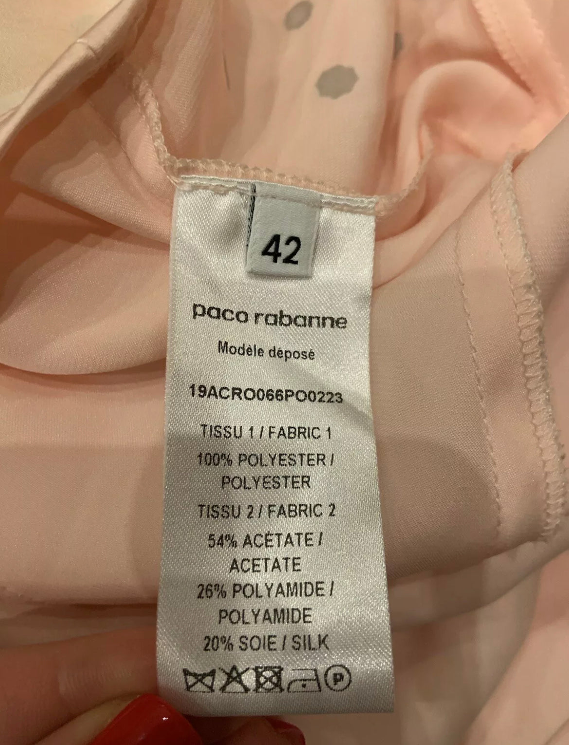 Paco Rabanne pink silk silver studded Maxi dress