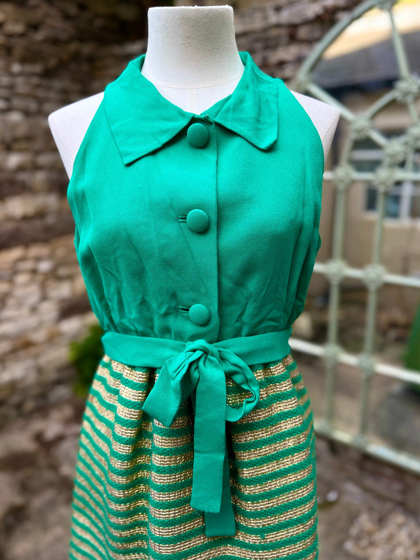 Vintage Emerald Green House Dress 1960s