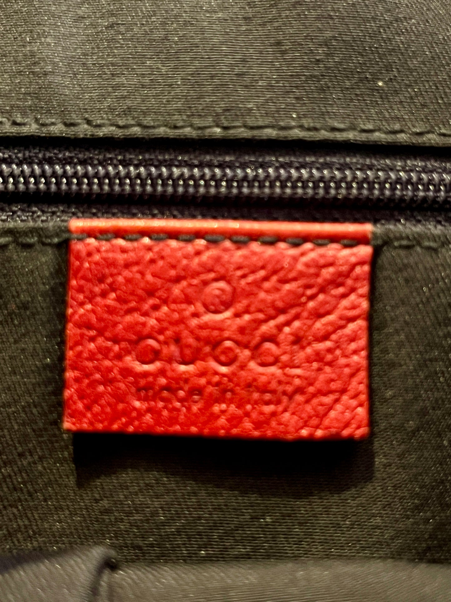 Vintage Gucci Abbey D-Ring GG Navy & Red Canvas Shoulder Bag