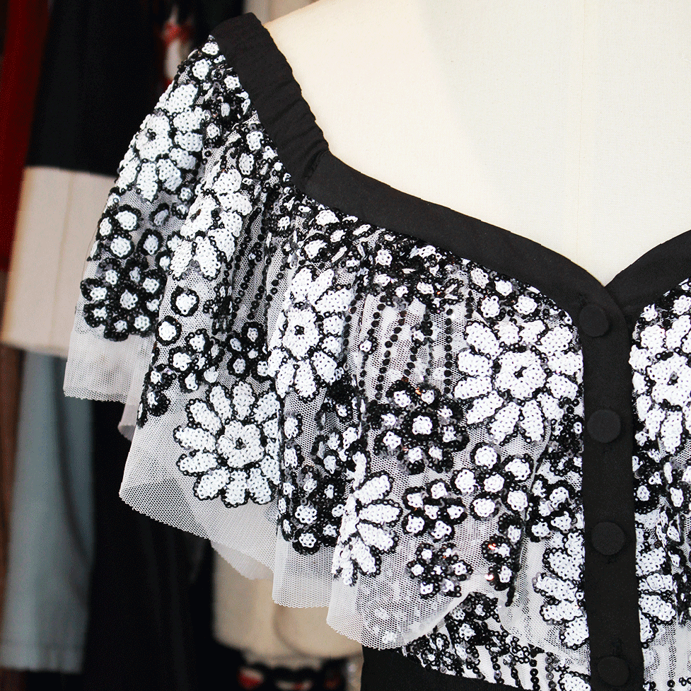 Black and White Sequin Dress