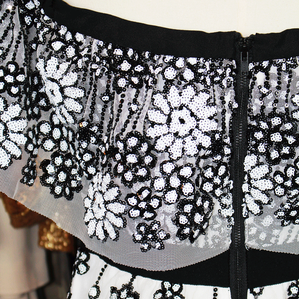 Black and White Sequin Dress
