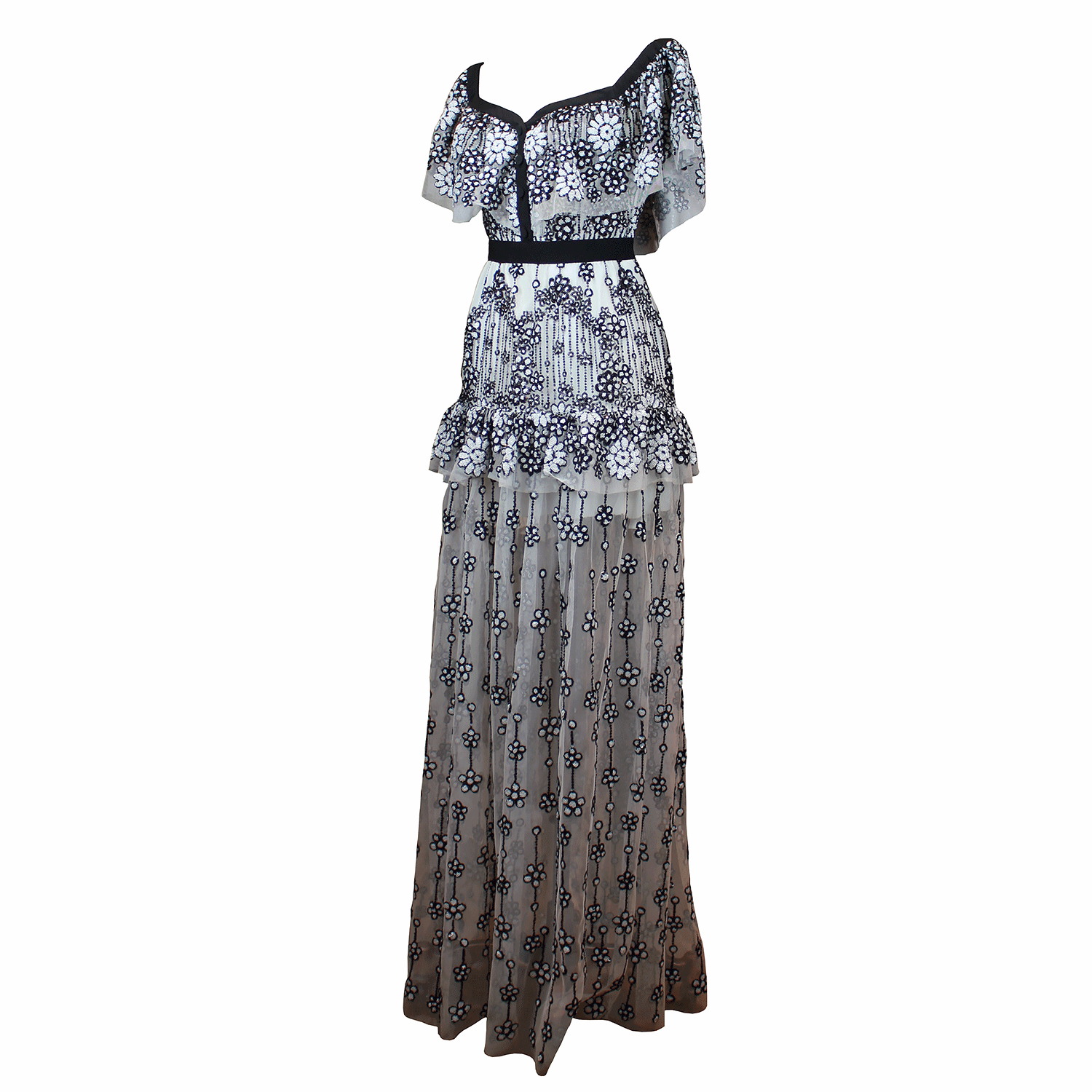 Black and White Sequin Dress Hire – Constantine Rex