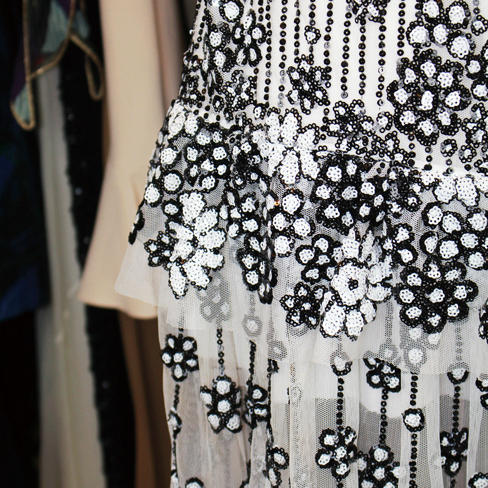 Black and White Sequin Dress
