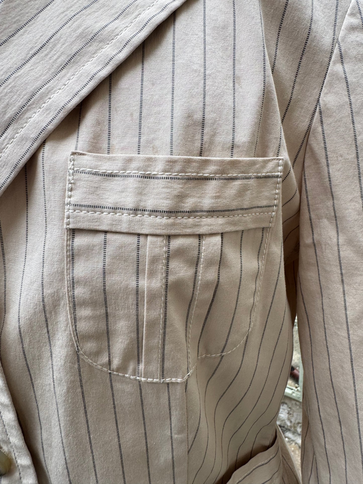 Vintage MaxMara Spring Blazer Cream Pinstripe