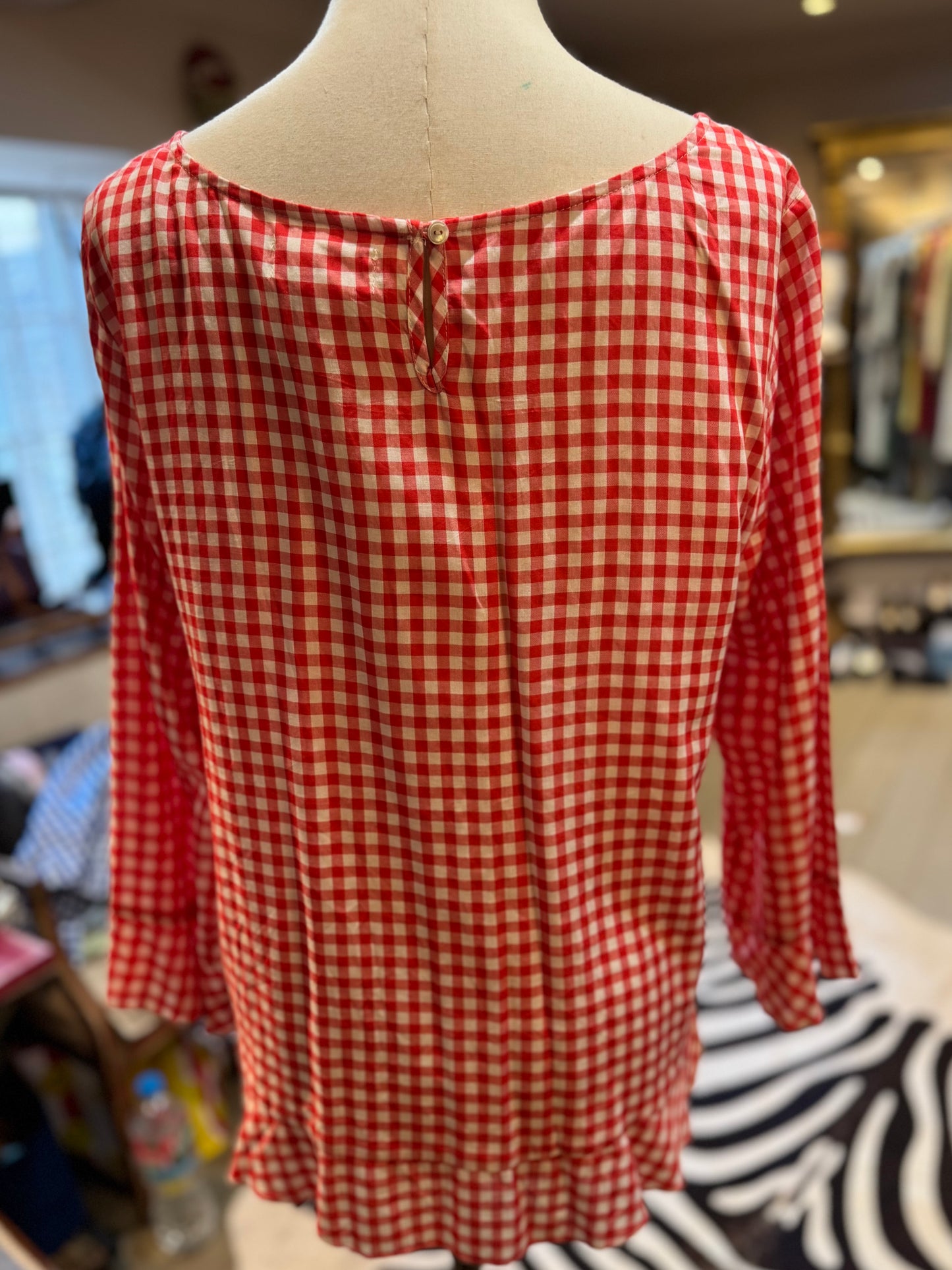 Graham and Greene Red Gingham Cotton Top
