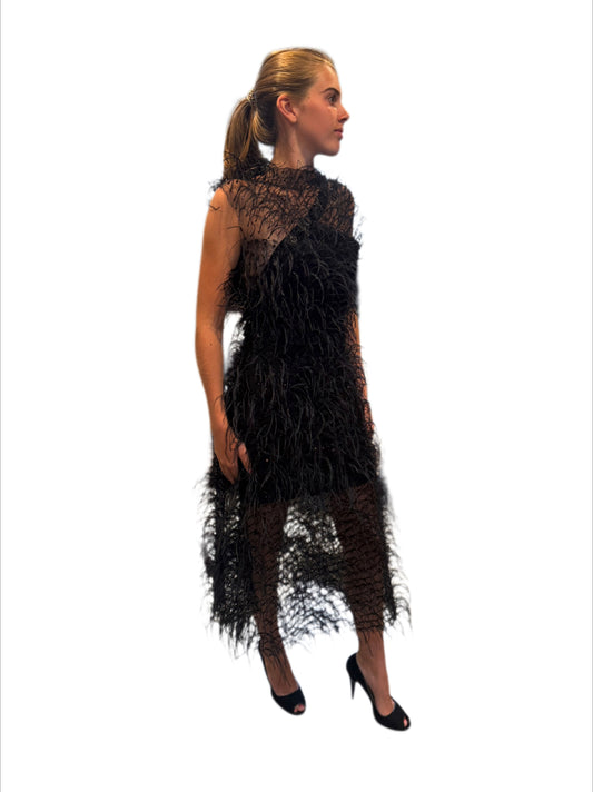 Black Showstopper Feather Dress
