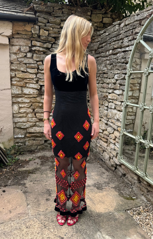 Unique 1960s Appliqué Dress