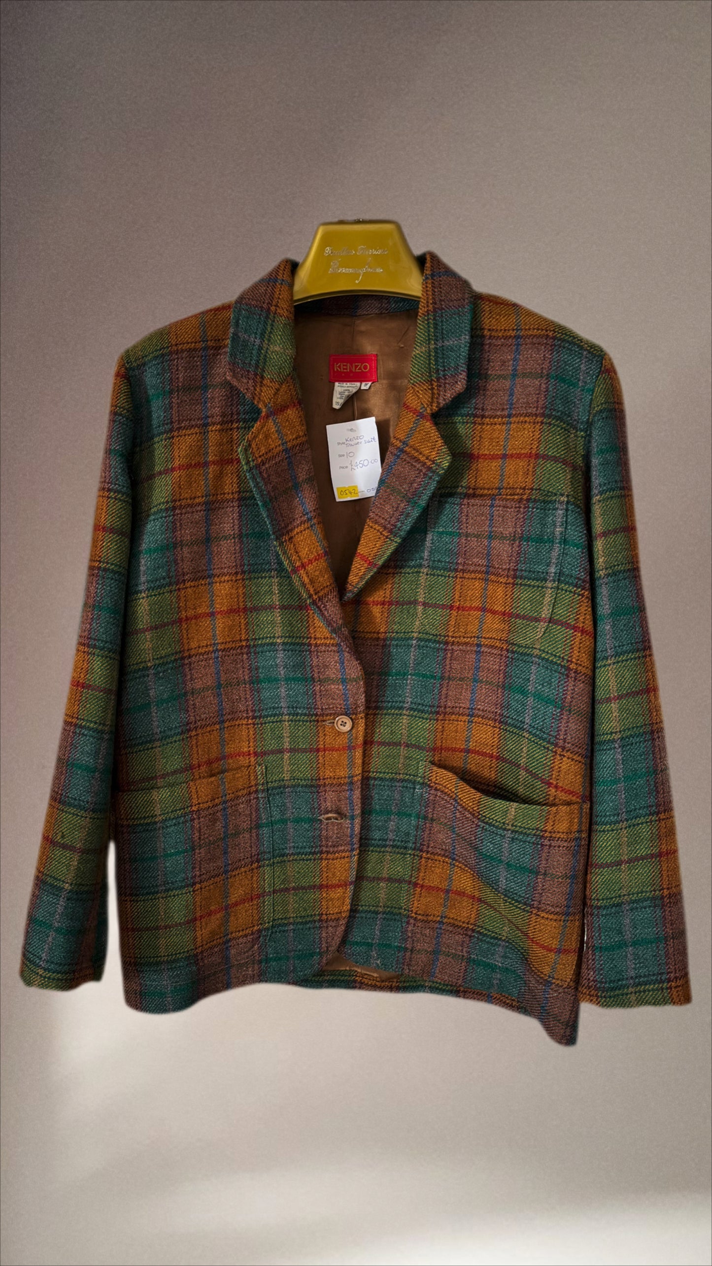 Vintage 80s Kenzo Tartan Trouser Suit