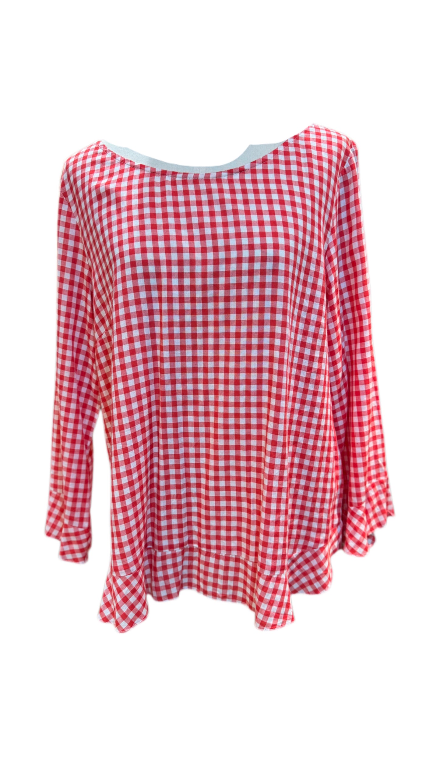 Graham and Greene Red Gingham Cotton Top