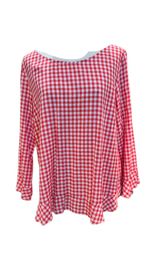 Graham and Greene Red Gingham Cotton Top
