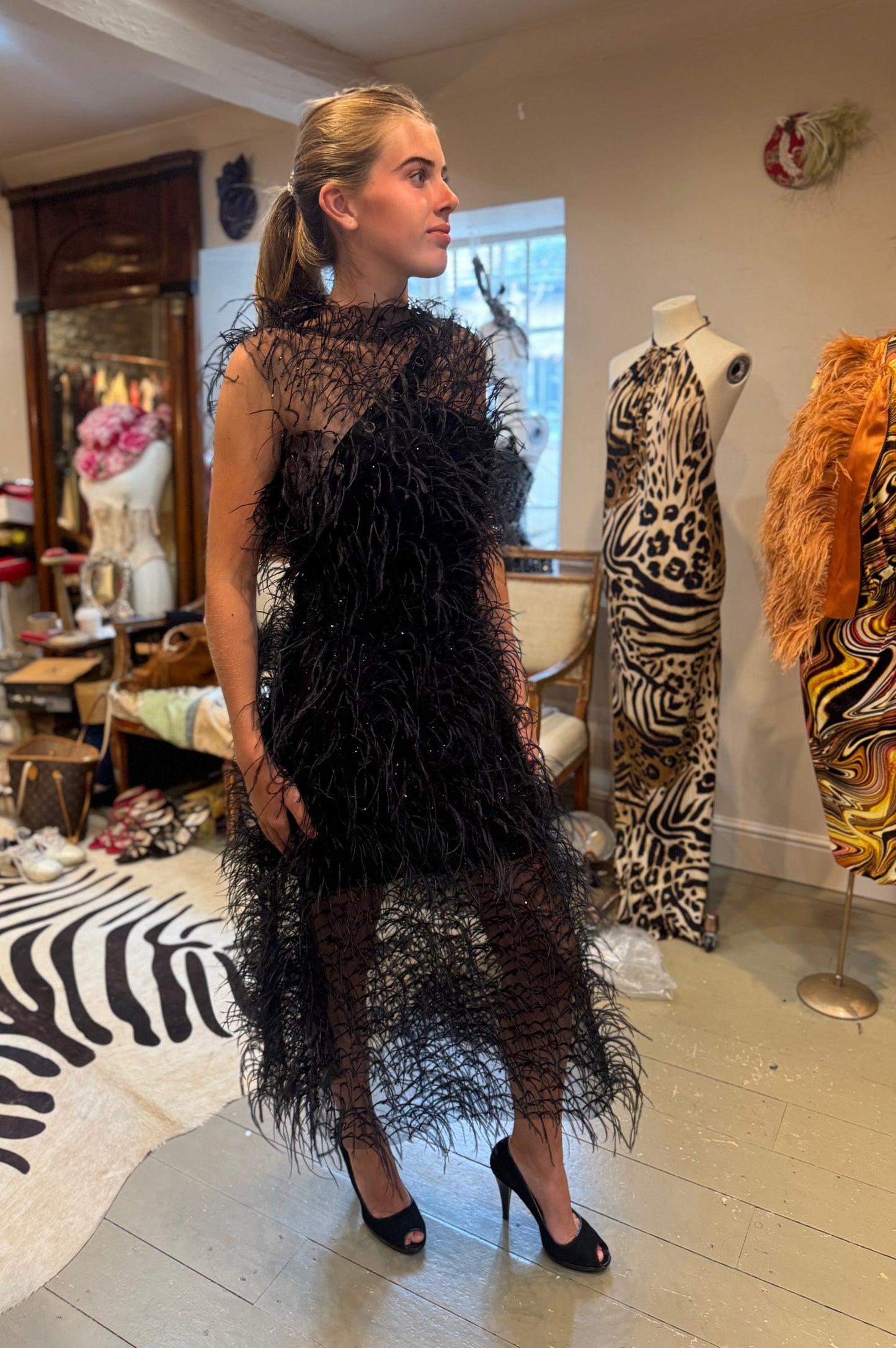 Black Showstopper Feather Dress