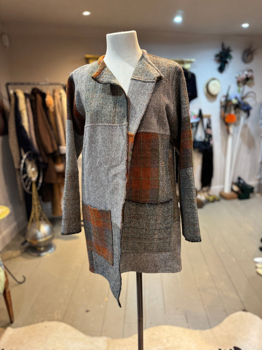 NEW IN - Our Cotswold Coat - Grey Harris Tweed Midi Jacket