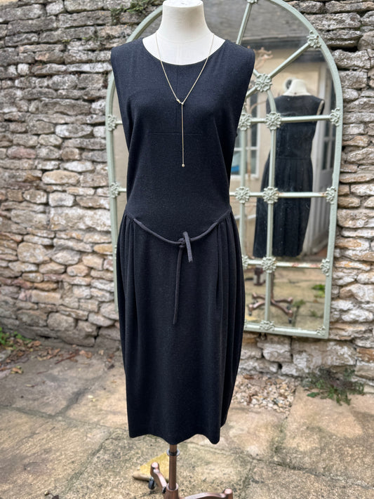 YSL Round Neck Sleeveless Charcoal Grey Dress
