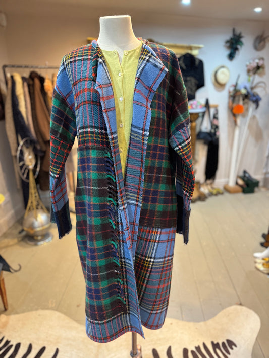 NEW IN - Our Cotswold Coat - Tartan Long Blue Green Red