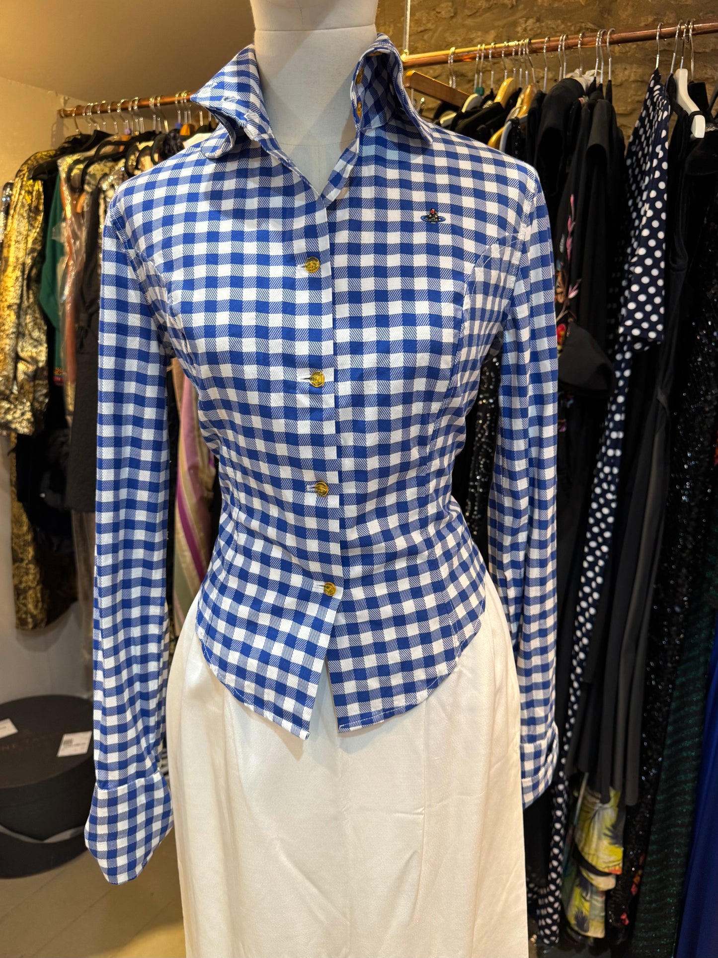 Vivienne Westwood Blue White Gingham Shirt Vintage
