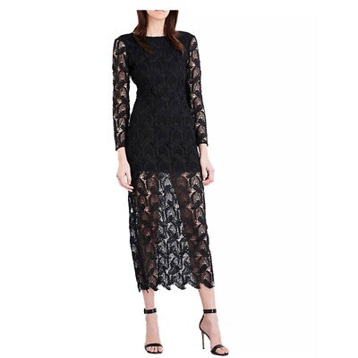 Maje Black Guipure Dress