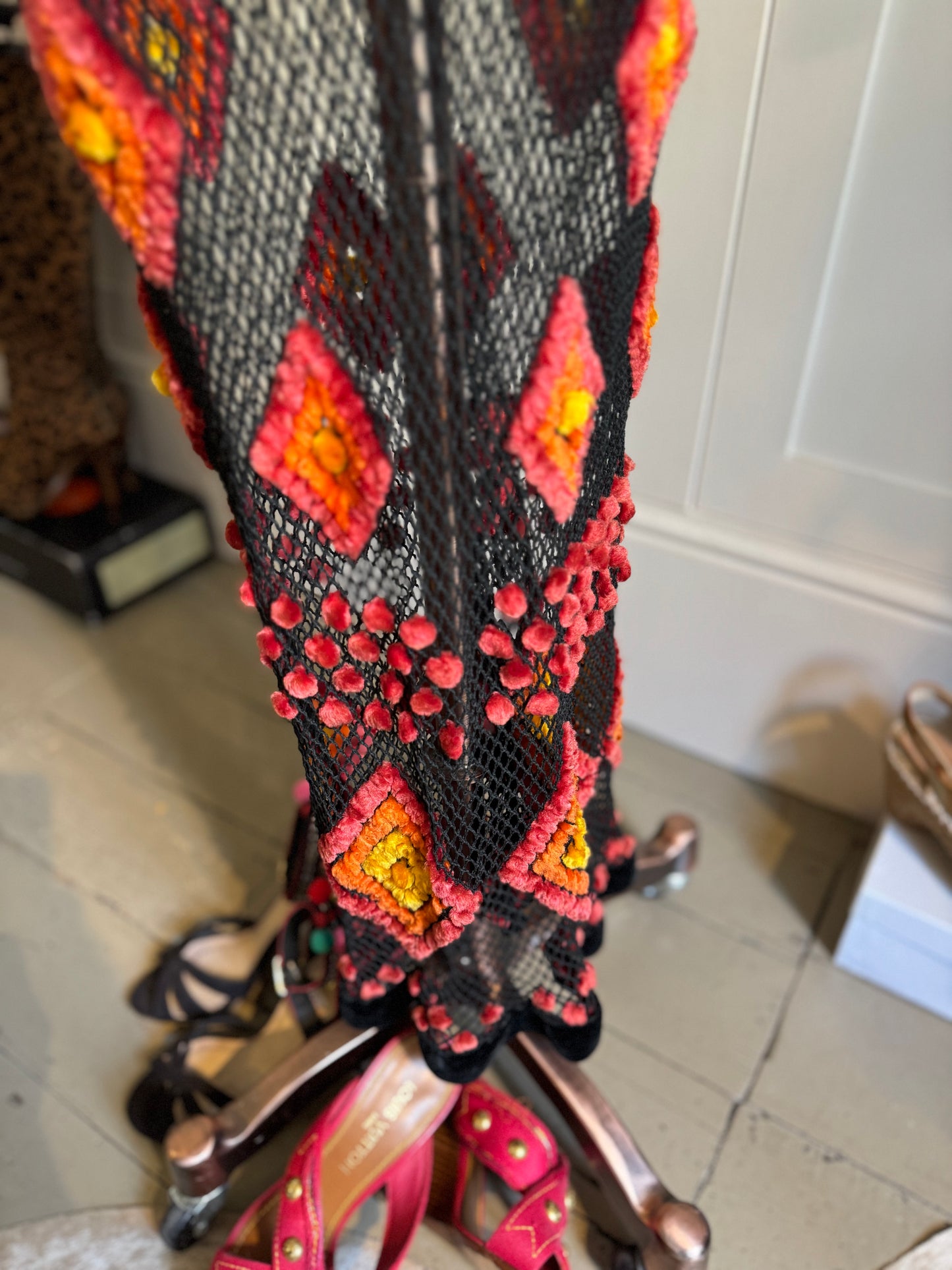 Unique 1960s Appliqué Dress