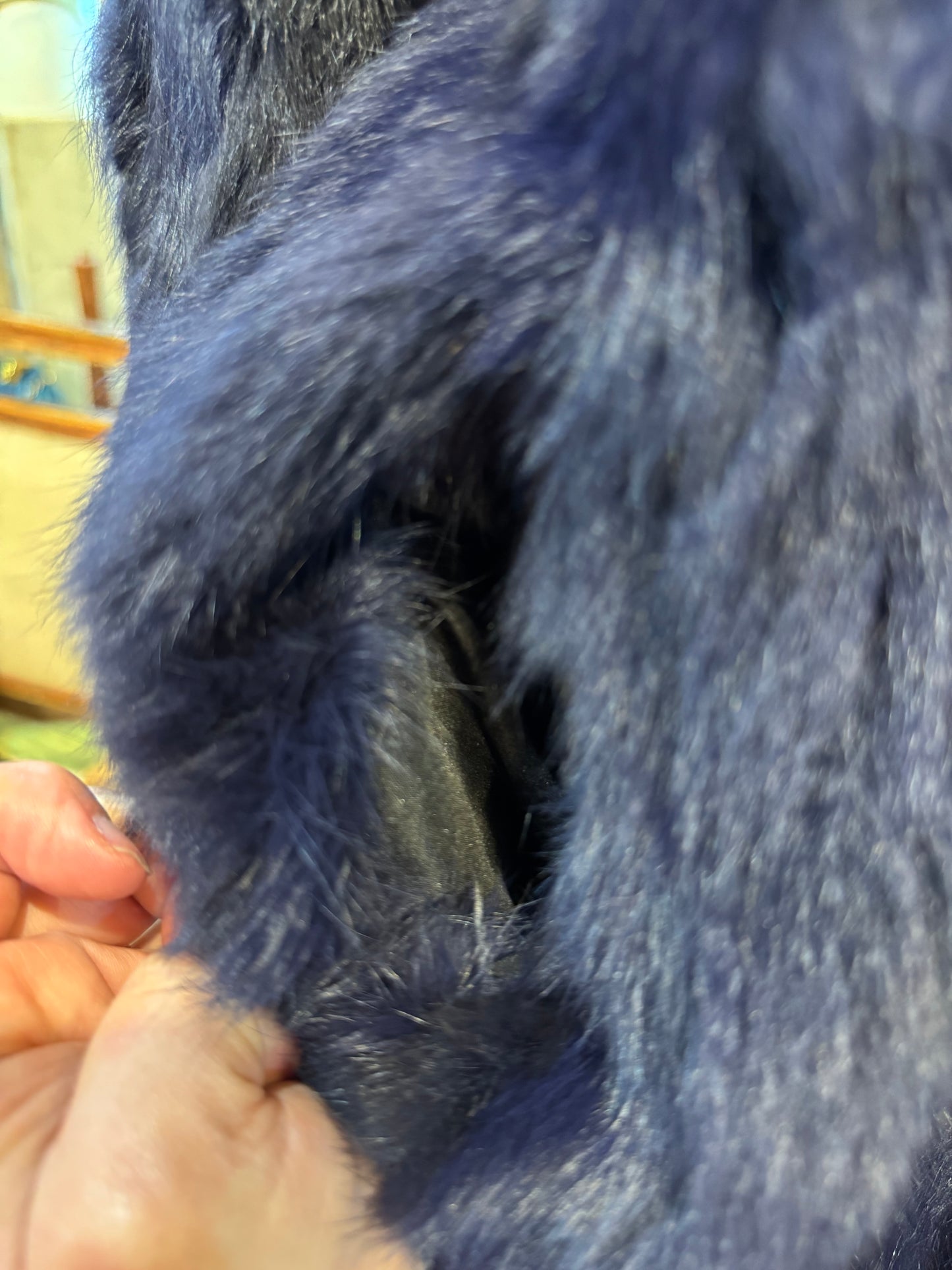 Fur Coat in Midnight Blue