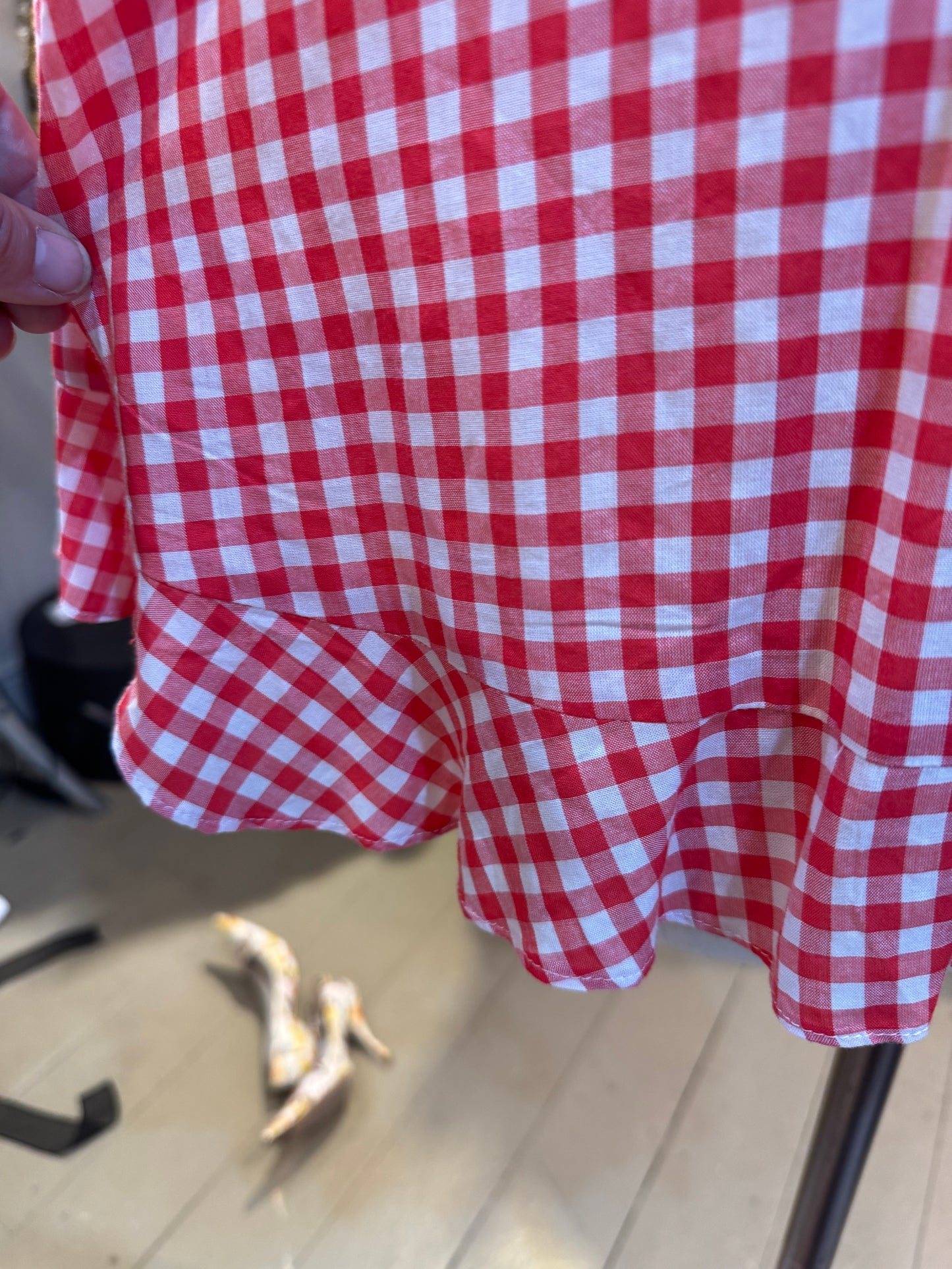 Graham and Greene Red Gingham Cotton Top