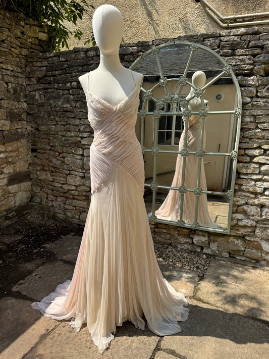 Pale Pink Chiffon 1940's ballgown