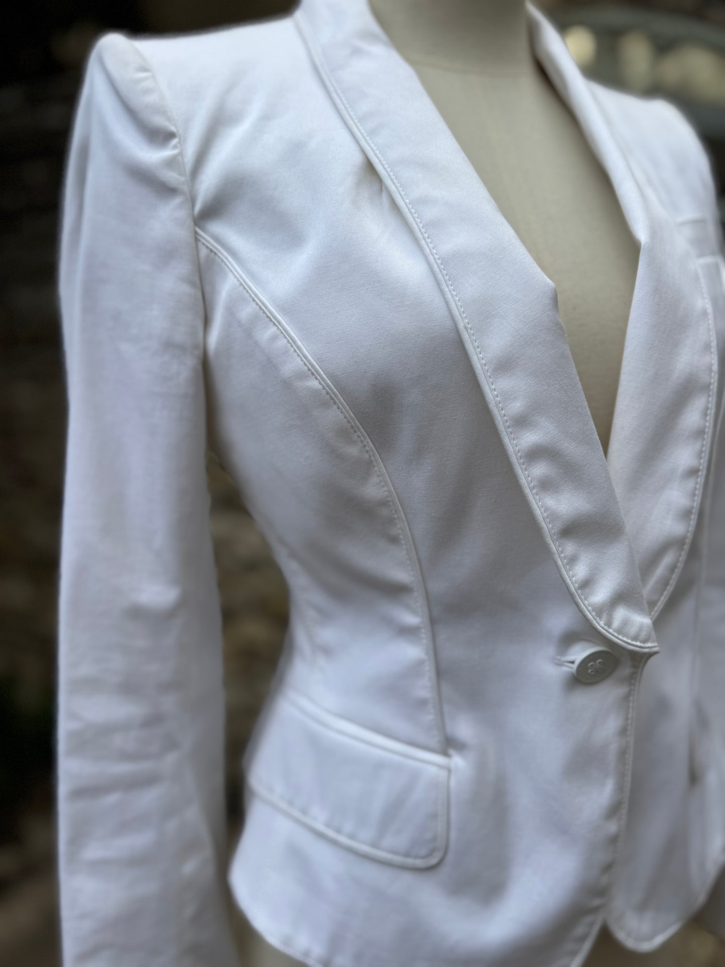 Vintage Burberry Prototype White Cotton Mess Jacket