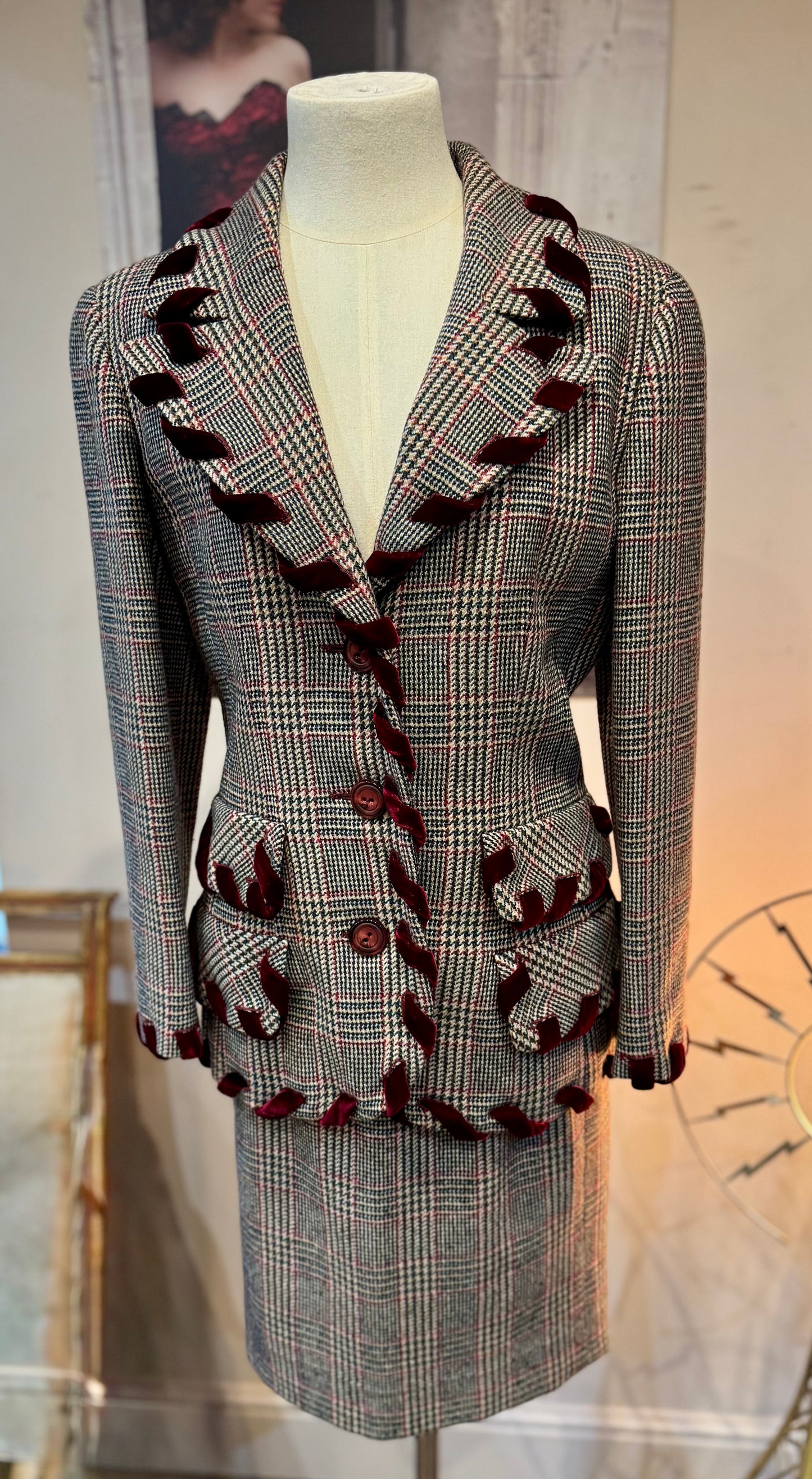 Valentino Tweed Skirt Suit